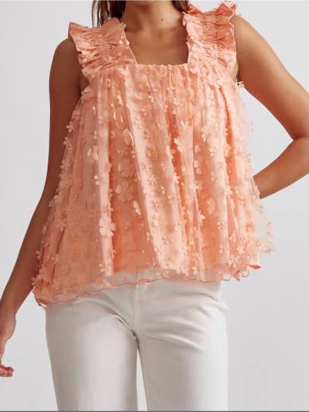 Entro Delicate Pink Ruffle Flutter Tank Top - Picture 8 of 8